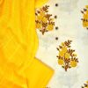 Women Yellow & white coloured dress material with embellished dupatta