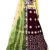 Purple & green embroidered Gotta Patti work Lehenga choli with embellished dupatta