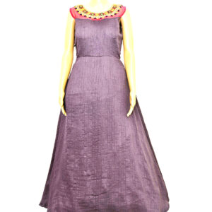 Woman Grey & Pink coloured embellished ethnic gown