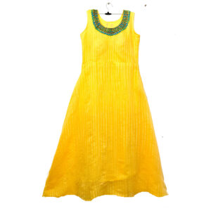 Woman Yellow coloured embellished ethnic gown