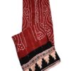 Women Maroon & Black embellished dress material with dupatta