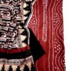 Women Maroon & Black embellished dress material with dupatta