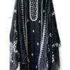 Women Black coloured embroidered dress material with dupatta