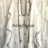 Women White coloured embroidered dress material with dupatta