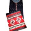 Women Blue & Beige coloured embellished dress material with dupatta