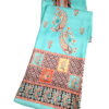 Women Light blue coloured embellished Pashmina dress material with Velvet Stole