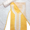 Women Yellow & white coloured embroidered dress material with embellished dupatta