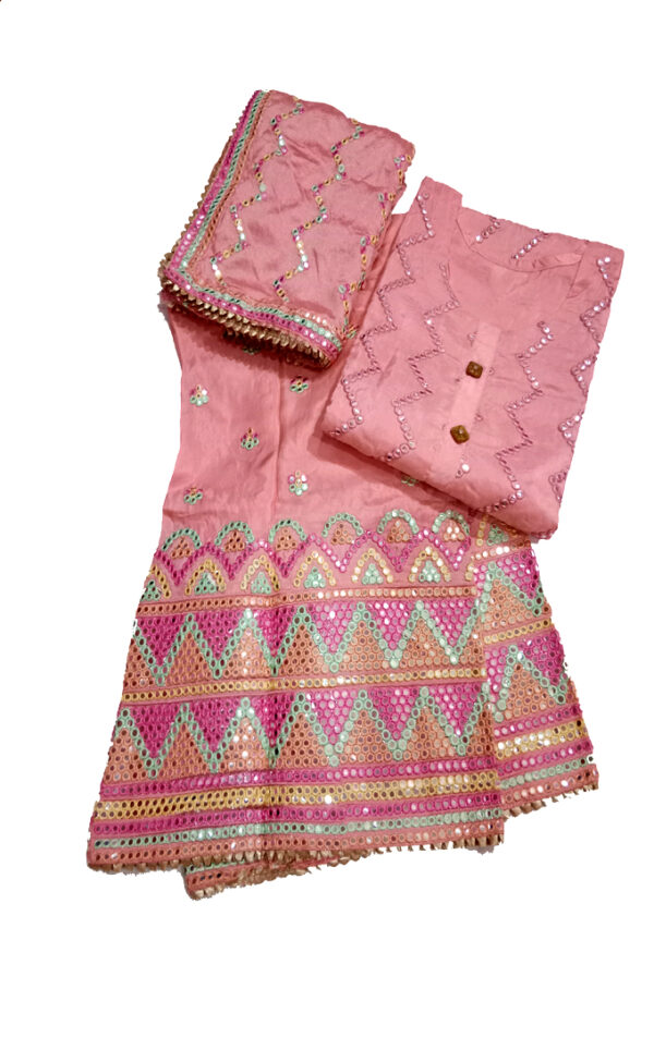 Women Semi stitch embellished dress material with dupatta